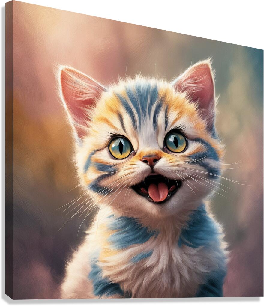 Cute drawing of strangely cute kittens Canvas Print