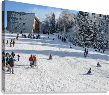 Sledding slope Canvas Print