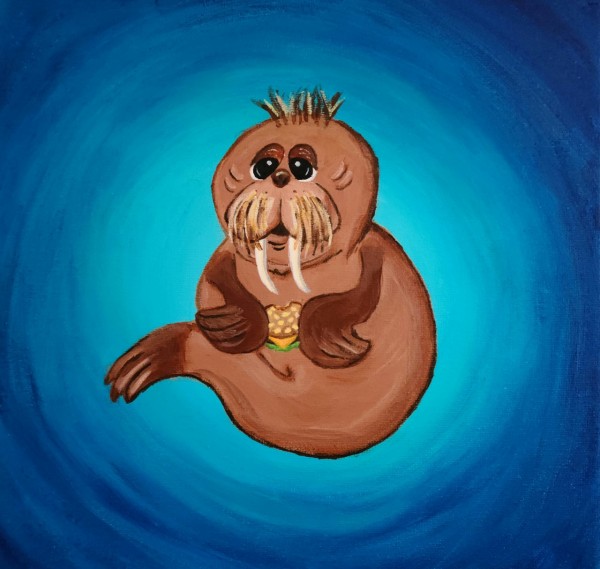 Cheeseburger Walrus Print