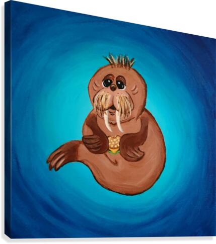 Cheeseburger Walrus Canvas Print