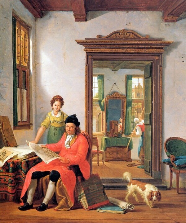 Contemplation of a drawing Print