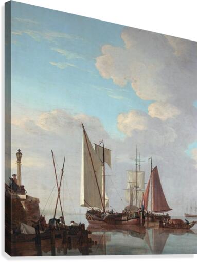 Entering a Dutch port Canvas Print