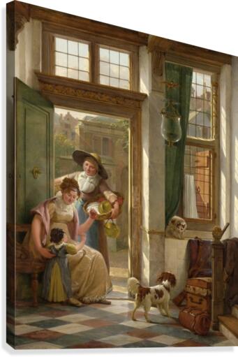 A Candle Saleswoman at the Door Canvas Print