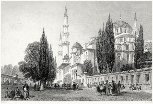 Outside mosque Print