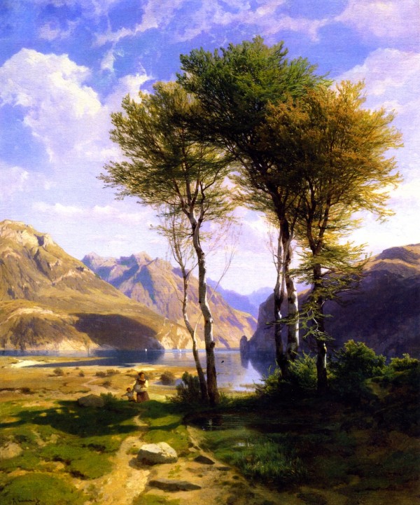 Landscape of two trees Print