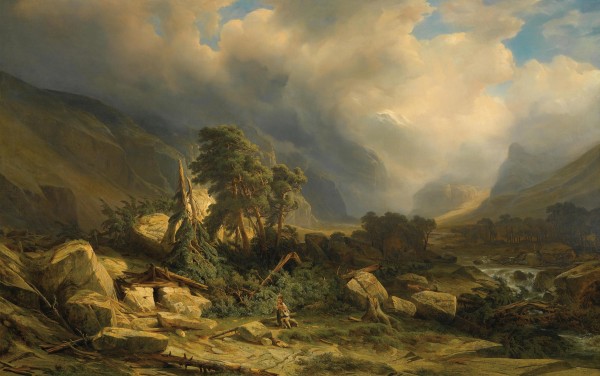 Landscape with fallen trees Print