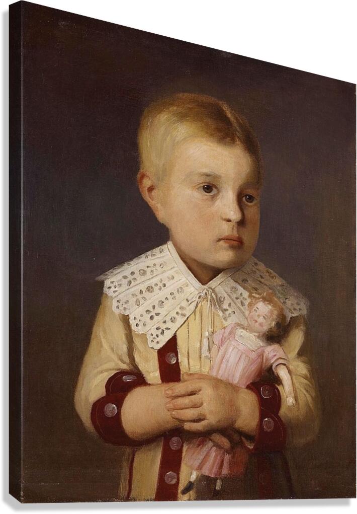 Kind mit Puppe Canvas Print