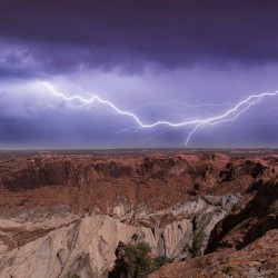 Lightning over Upheaval Dome