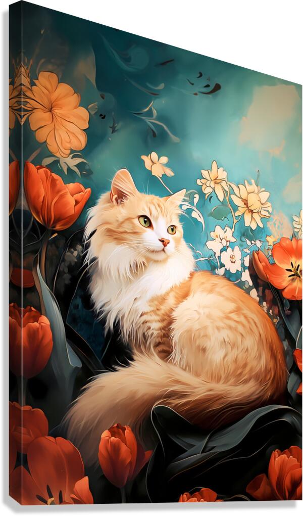 Tulip cat Canvas Print