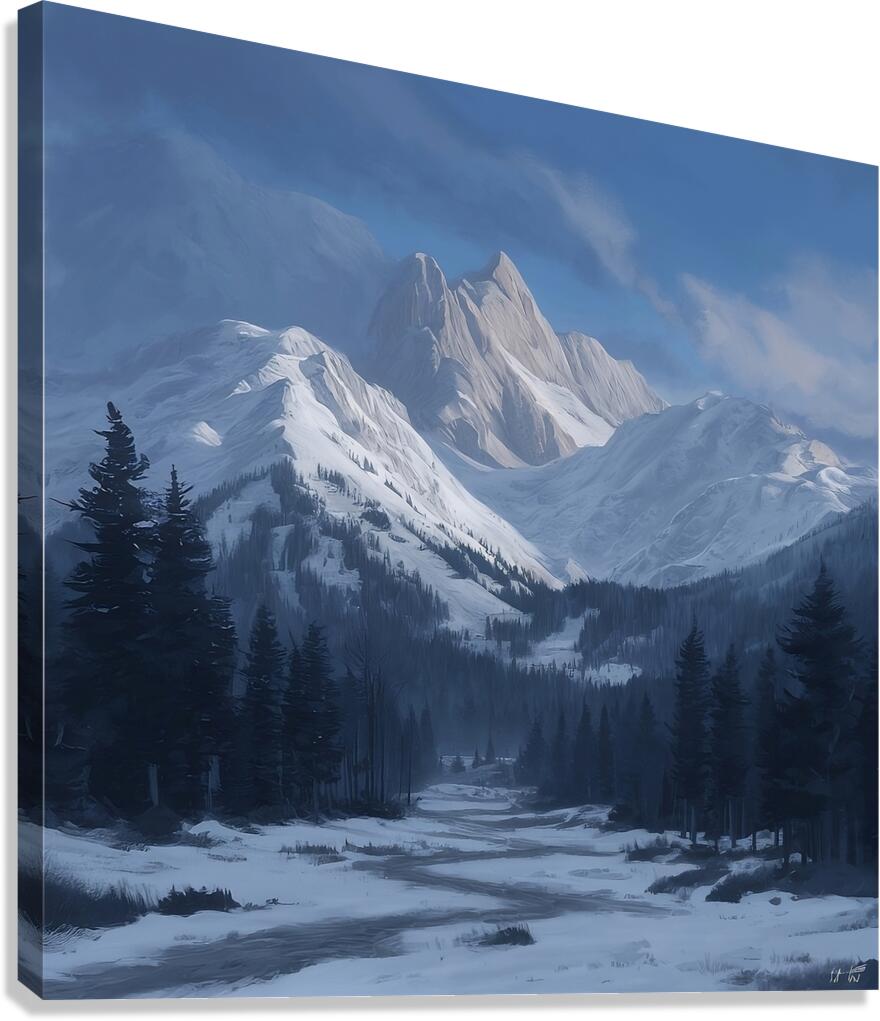 snowy mountains bAD09DmjR  cKZTHVnm82A hoymmYtqSP Canvas Print