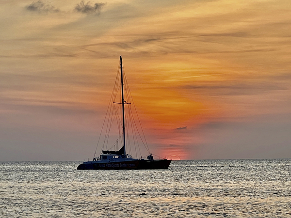 Sailing At Sunset Print