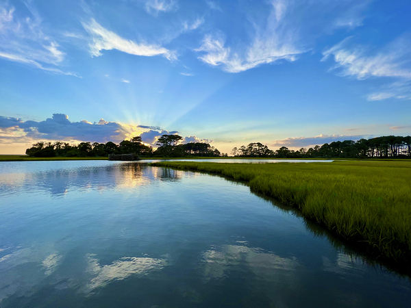 Inlet At Sunset Print
