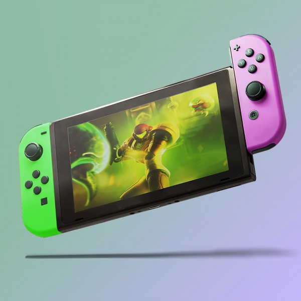 Nintendo Switch Green Pink Print
