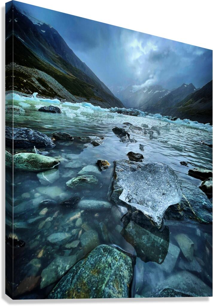 Hooker Glacier Canvas Print