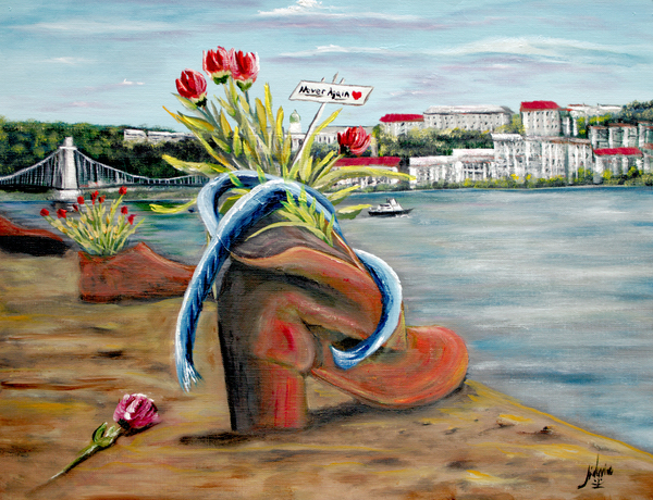 Shoes left behind at Danube River by Lidu Montero
