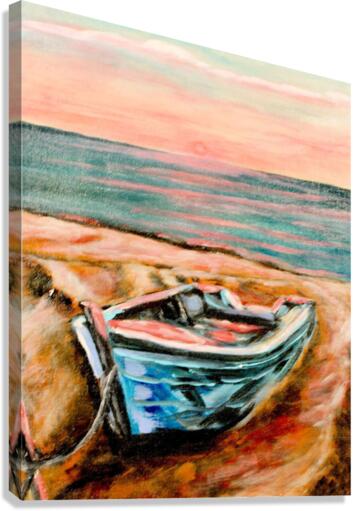Blue Boat Canvas Print
