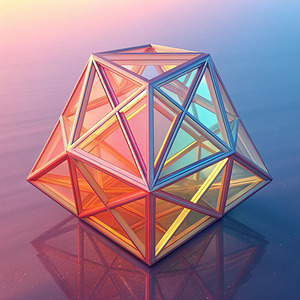 Crystalline Grid in Sunset Hues