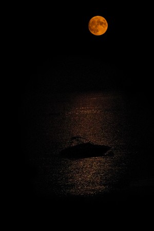 Harvest Moon Over Lake Tahoe