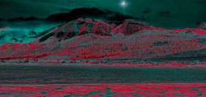 Slide Washoe and a Little Moon Pano in Abstract