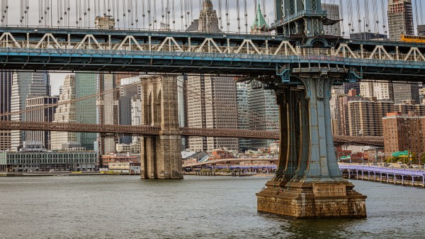Brooklyn and Manhattan Bridges by Nicholas