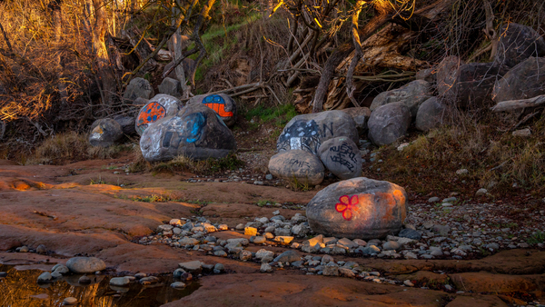 Graffiti on The River by Nicholas