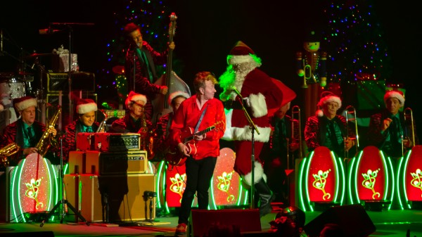 Brian Setzer and Santa Claus Print