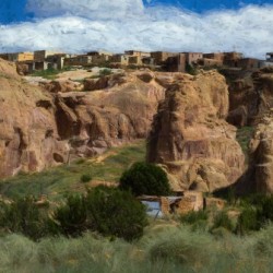 Acoma Pueblo in Oil with Foreground