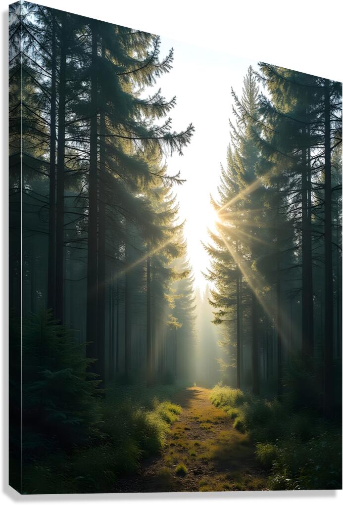 Sunlit Pine Forest 2 Canvas Print