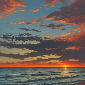 SUNSET OVER THE SEA 0