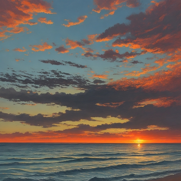 SUNSET OVER THE SEA 0 Print