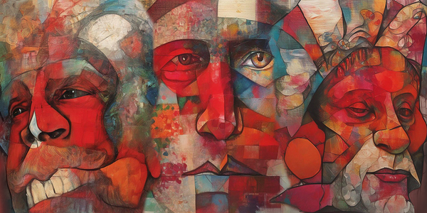 Trois rouge Print