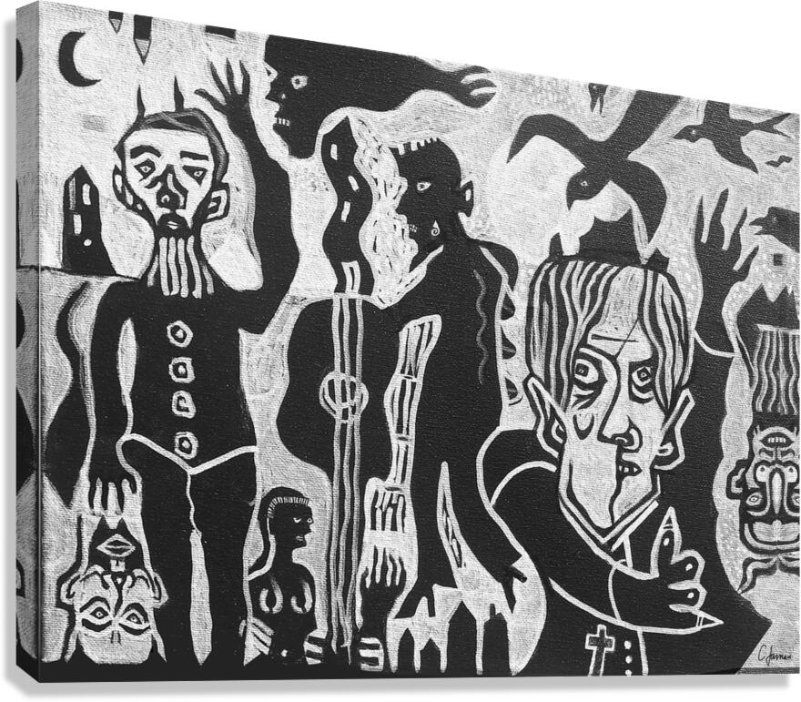 cardinal flees demons Canvas Print