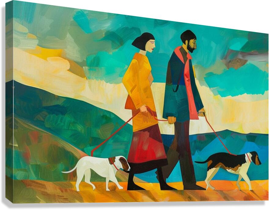 COMPANIONS ON A PROMENADE Canvas Print