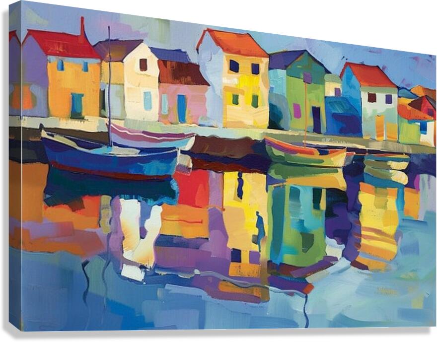 REFLECTIONS IN THE HARBOR Canvas Print