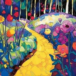 VIBRANT PATHWAY THROUGH FLORA