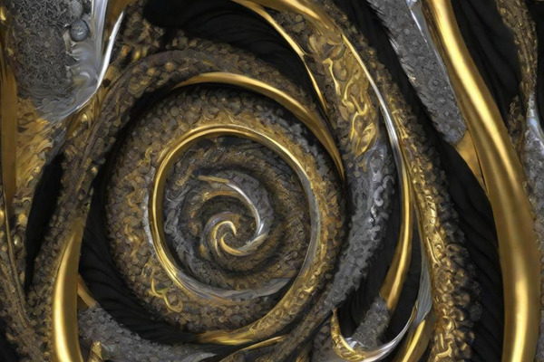 Elegance in Time: Mystical Gold Black and Silver Time Piece Collection 1 Print