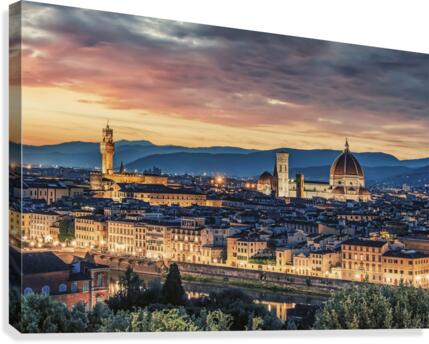 Florence at sunset Canvas Print