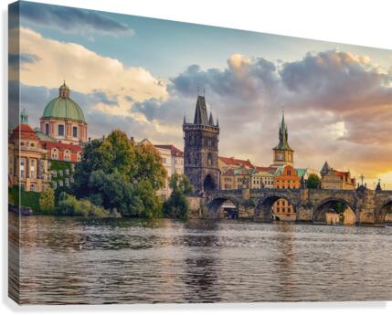 Prague Sunset Canvas Print