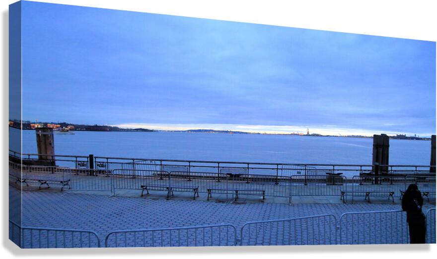 Evening in NY The Harbor stitch Canvas Print