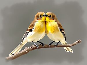 Two Birds Sitting Close on a Branch Birds symbolize