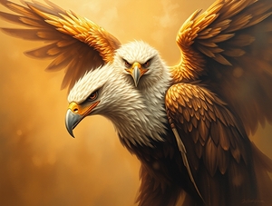 A fantasy painting of a double eagle