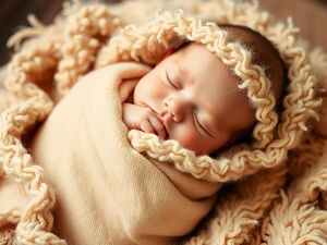A Sleeping Baby Girl Wrapped in a Cozy Blanket
