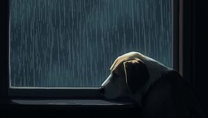  The Sad Dog Waiting by the Window