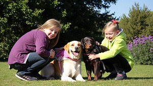 Girls Whith Dogs Rj05U