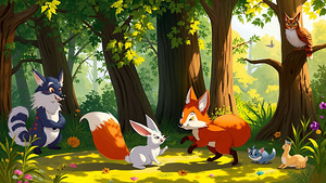 Collection of cute jungle animals