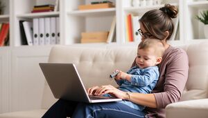 A Working Mother Balancing Work and Childcare