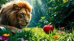 Lion Eat Apple dcn1N