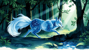 Heavenly fantasy fox picture of a beautiful animal