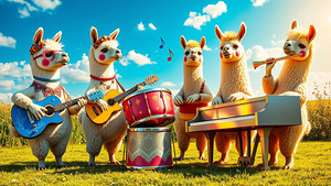 A Team Of 5 Lama Animal U4x0S