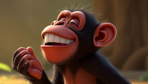 The Laughing Chimpanzee Print